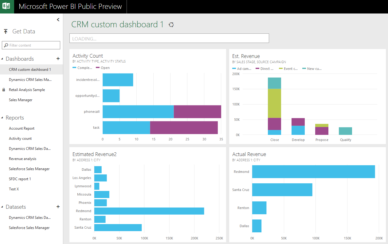 Previewing the New Power BI Experience with Dynamics CRM