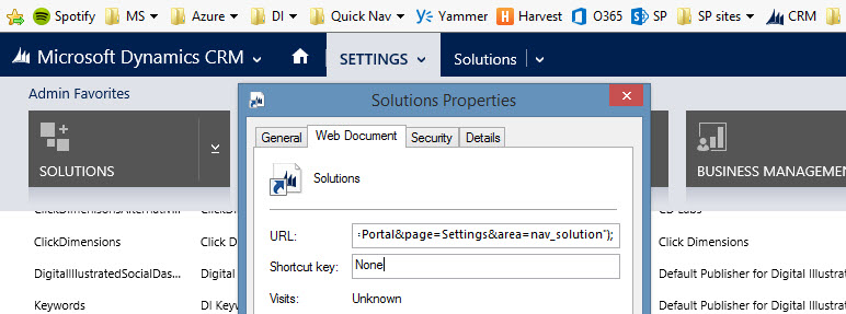 CRM Navigation Hacking with Bookmarks