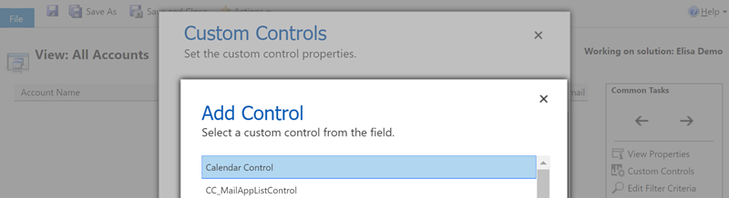 Configuring Custom Controls for Views in Dynamics 365 CE V9