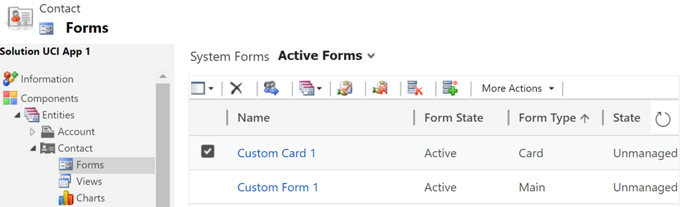 Card Forms and List Views in Unified Interface