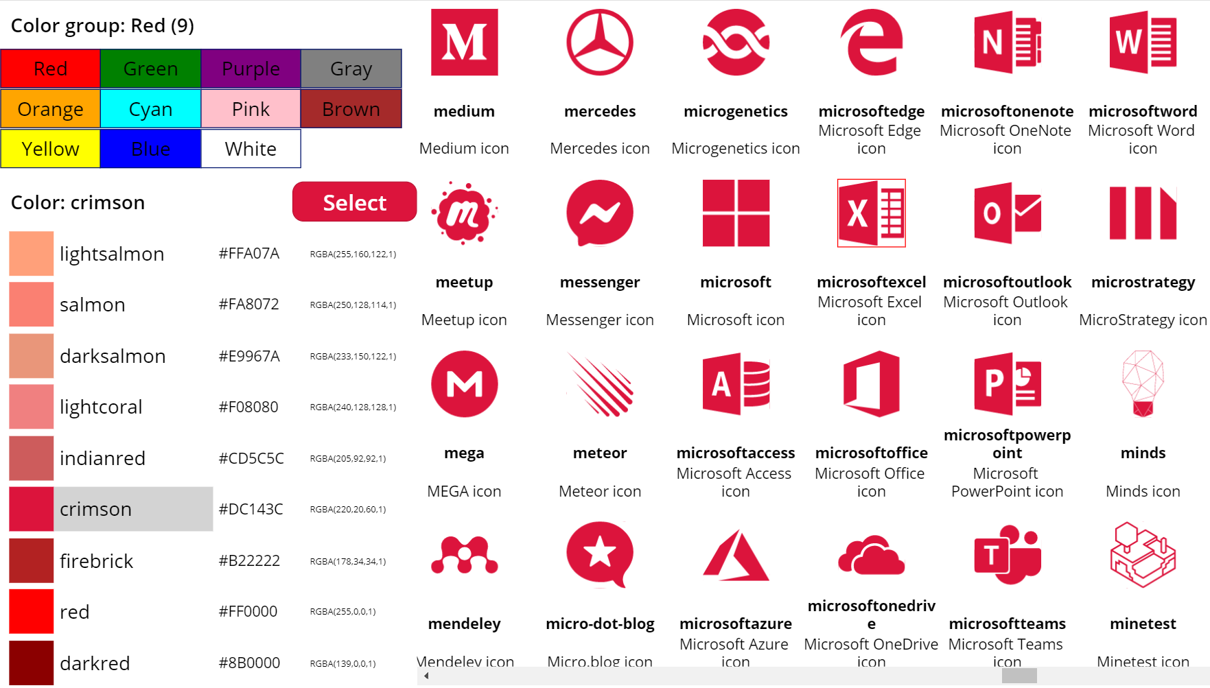 Using CSS color names for SVG icons in Power Apps Canvas app