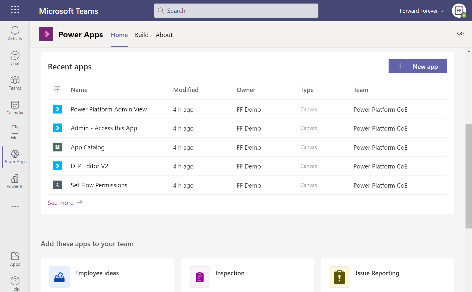 Dataverse for Teams as your CoE platform